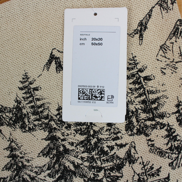 H&M Home Printed Pillow Cover 20x20 Winter Cabin Toile Deer Mountain Ski Snow - Picture 9 of 12